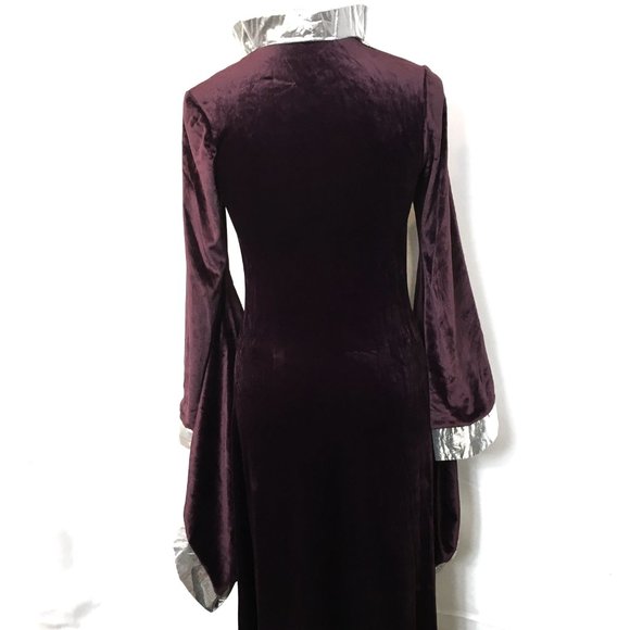 Renaissance Medieval Gothic Plum Velvet Maxi Dress Costume Cinema Secrets EUC - Picture 9 of 12
